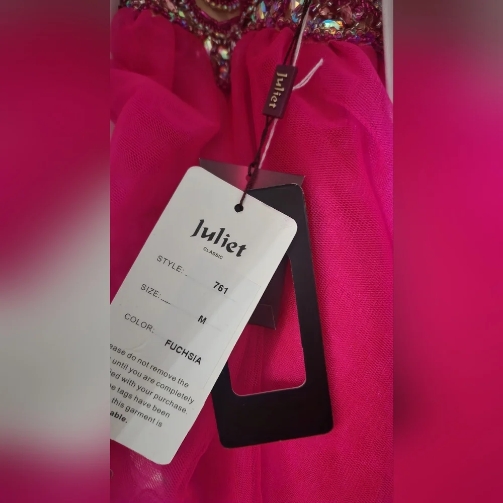 NWT Size M Juliet Embellished Illusion Bodice Short Dress - Picture 5 of 6